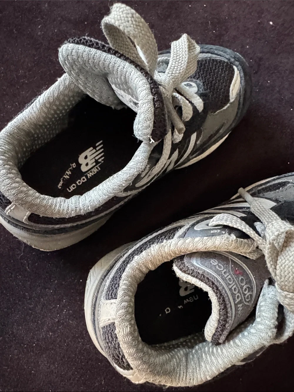 New Balance Gray and White Kids Walker Shoes 7